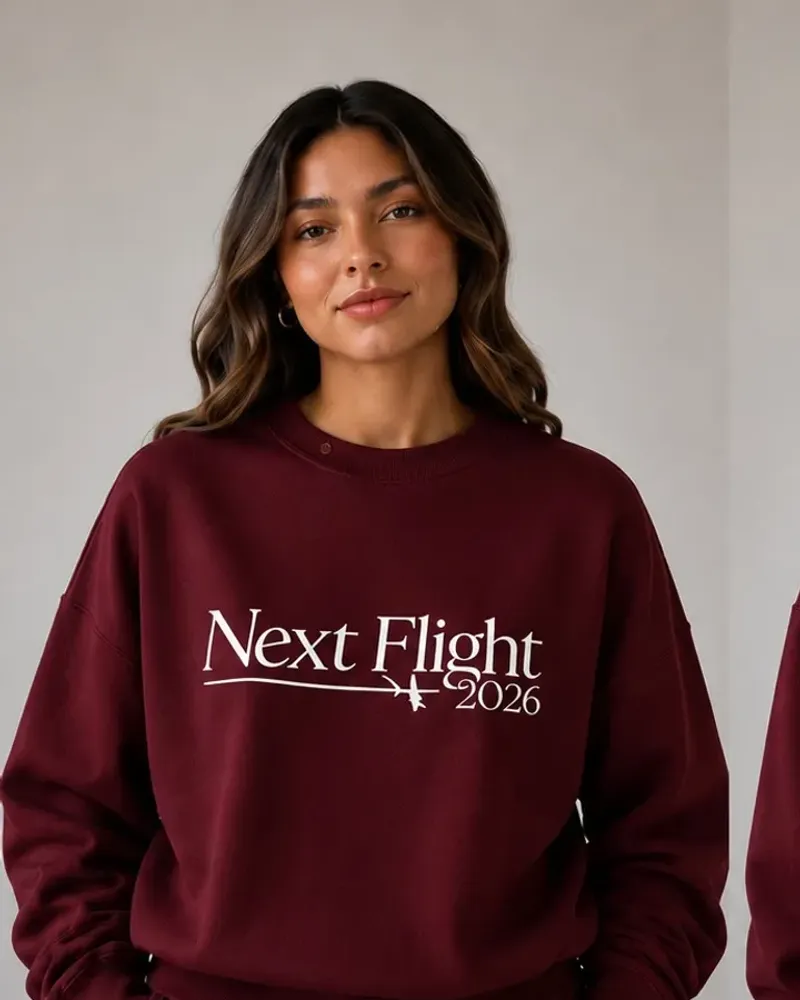 Sweater borgoña Next Flight Academy con vaso de obsequio